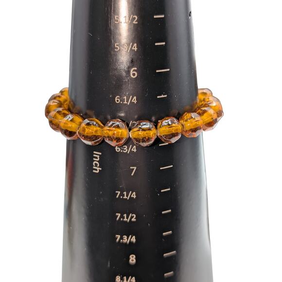 Lot of Three Amber Glass Bead Stretch Bracelets - Picture 6 of 7